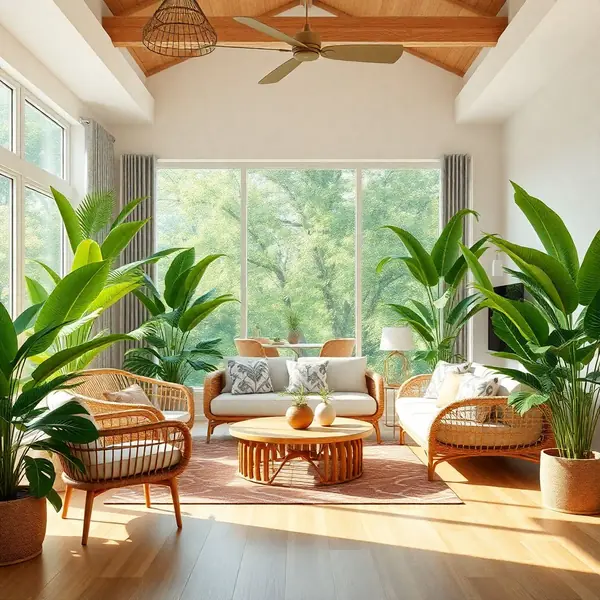 AI interior design Tropical modern style room